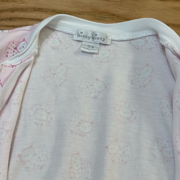 Kissy Kissy Girl's Fleecy Sheep Full-Zip Footie 3-6M Light Pink Pima Cotton - Picture 6 of 7